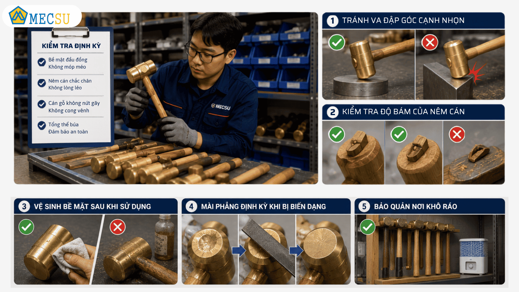 Cách bảo quản búa đúng cách